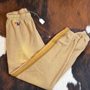 Aviator Nation 5 Stripe Sweatpants – Faded Sand/Tan – NWT